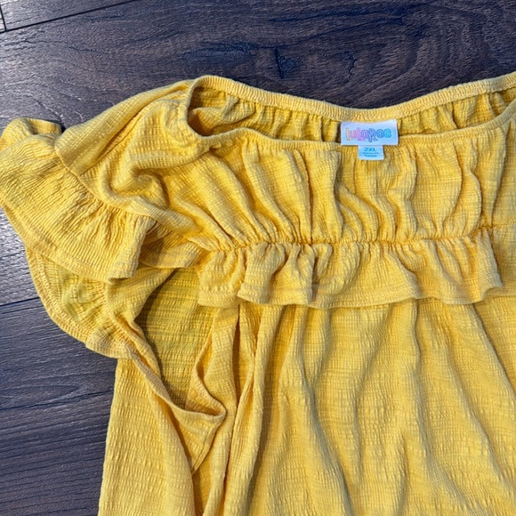 2X LulaRoe Stasha Yellow Ruffle Tank Top - Picture 2 of 5